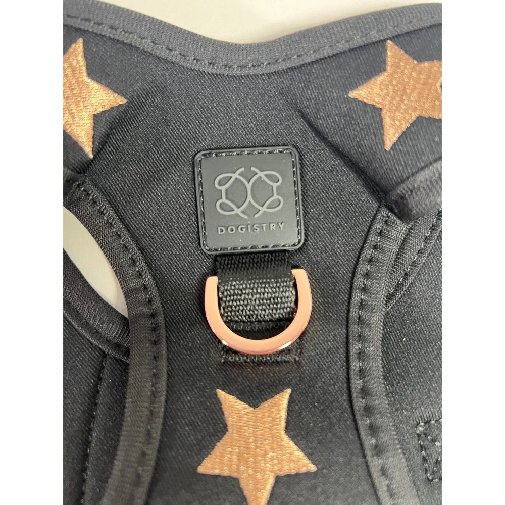 Dogistry Soho Dog Harness Rockstar Black Gold XL NWT